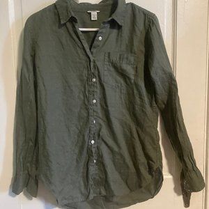 LL Bean linen shirt - size S - eucalyptus color